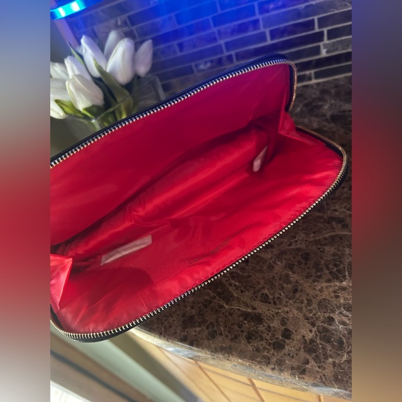 Carolina Herrera red floral makeup bag pouch featuring white polka dots - Picture 7 of 7